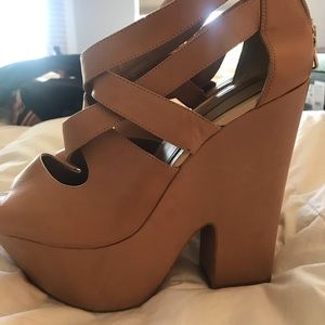BCBG platform wedges